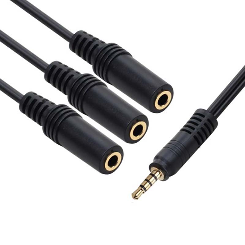 Earphone Splitter Jack - 3.5mm 3ウェイポートAUXマルチヘッドホンイヤホンオーディオスプリッターアダプター 3.5mmジャックハブスプリッターオーディオケーブル 1オス-3メス。