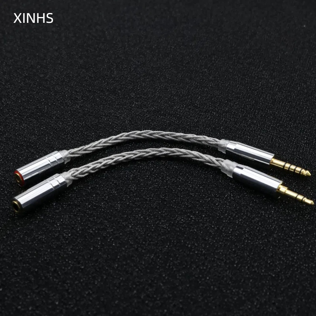 Cable Extension 3.5 - XINHS-8コアグラフオーディオケーブル,メスおよびオスバランス型アダプター,ヘッドホン変換ケーブル,2.5mm, 3.5mm, 4.4mm