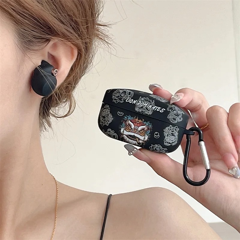 Sony Headphone Wf-1000Xm5 - ソニー WF-1000XM5 WF-1000XM4 ケース Bluetooth ヘッドフォンプロテクター漫画ライオンダンスソフトかわいいパーソナライズされた創造性スリーブ