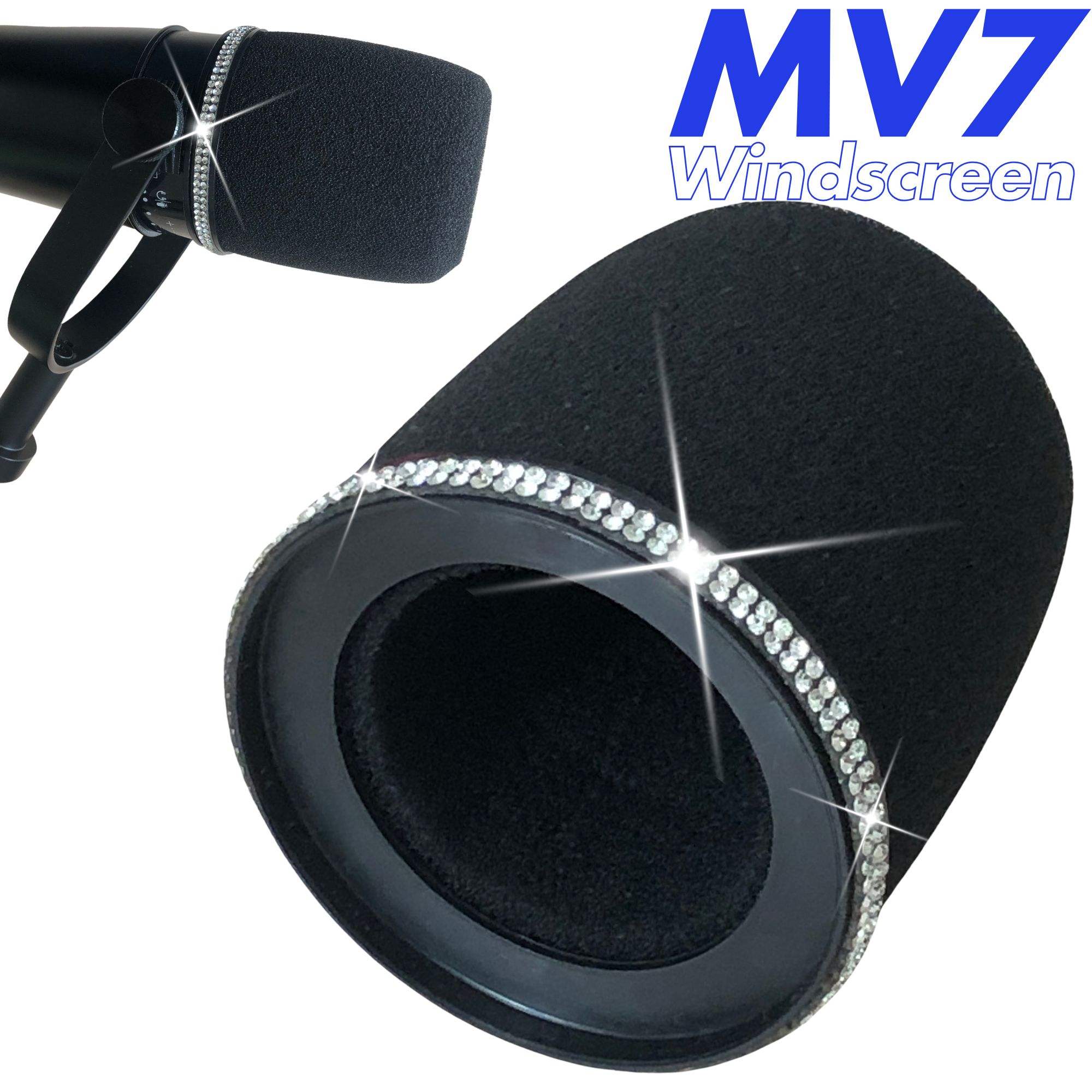 Shure Mic Sm7B - Shining MV7 ポップフィルター Shure MV7、MV7X、MV7i、MV7+ マイクブームアーム用フォームウィンドスクリーンマイクスポンジカバー