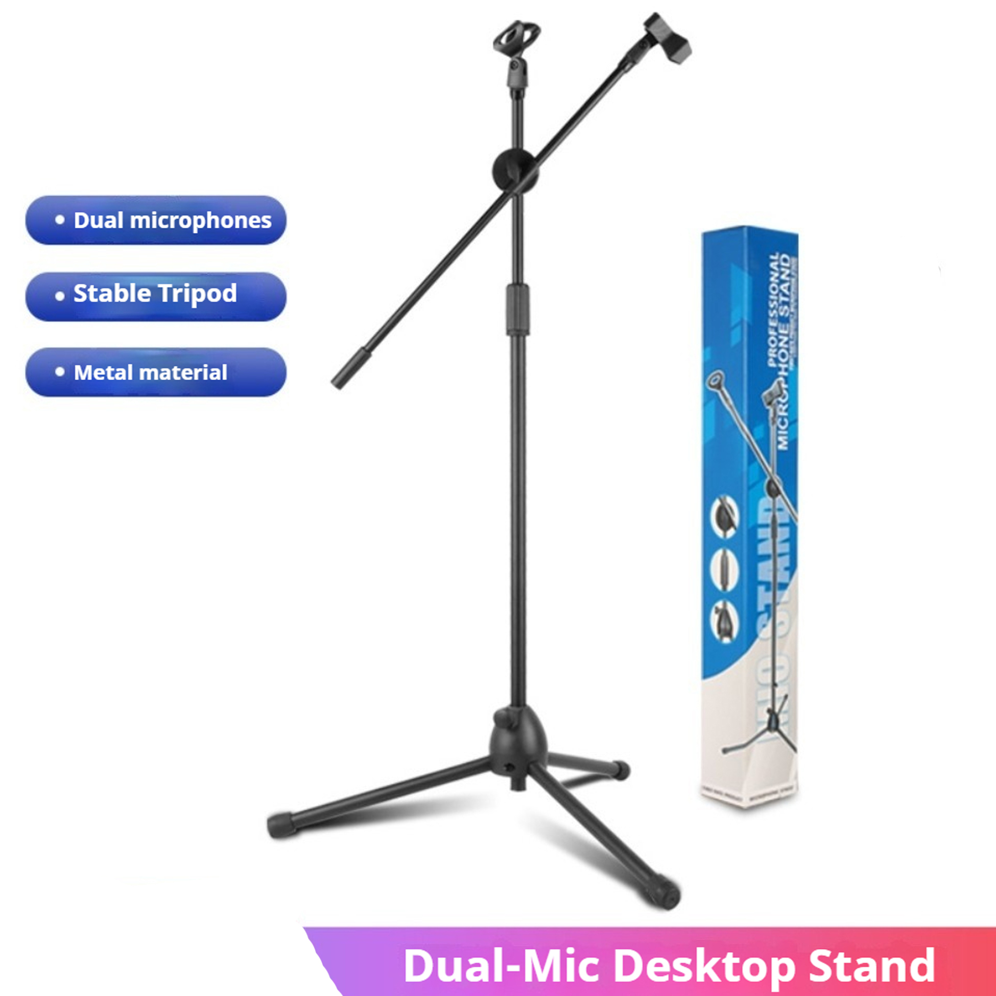 デュアルアーム設計のパフォーマンス用マイクフロアスタンド：柔 - Shure Mic Sm58 のレビューと価格