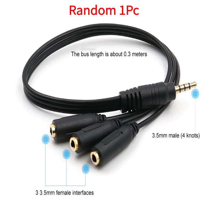 3.5mm 3ウェイポートAUXマルチヘッドホンイヤホンオー - Earphone Splitter Jack のレビューと価格