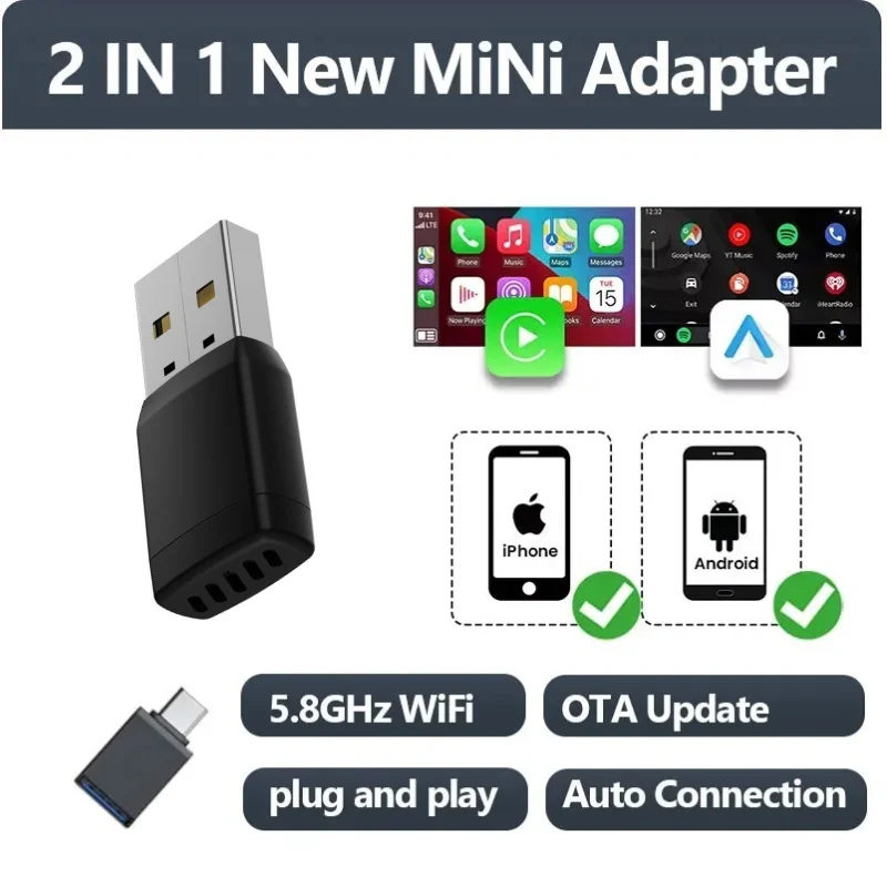 ワイヤレスアダプター スマートワイヤレスCarPlay An - Bluetooth Adapter Receiver のレビューと価格