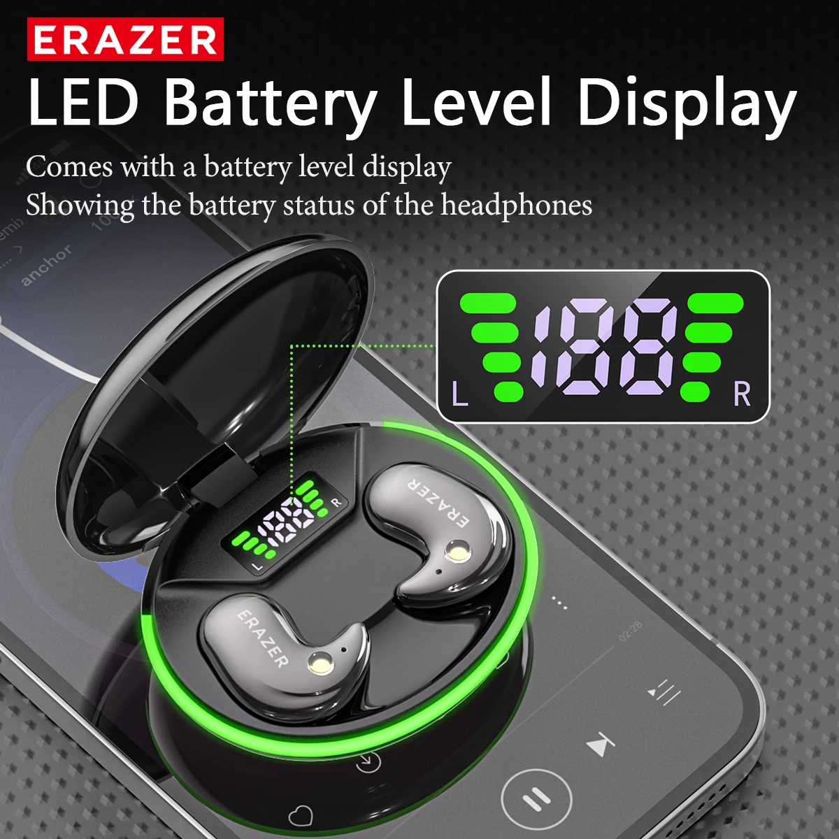 EARZER XF58 インイヤー型Bluetoothヘッド - Earbuds Charging Case のレビューと価格